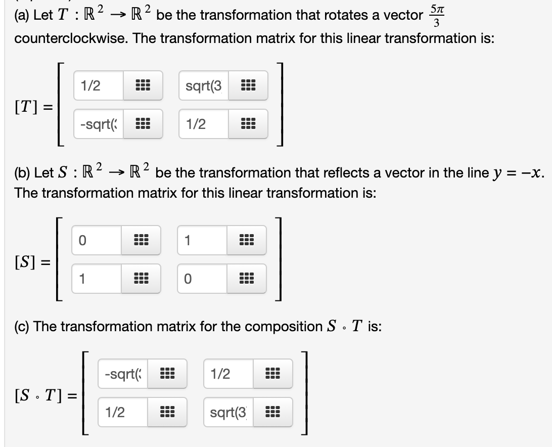 Solved (a) Let T:R2→R2 be the transformation that rotates a | Chegg.com