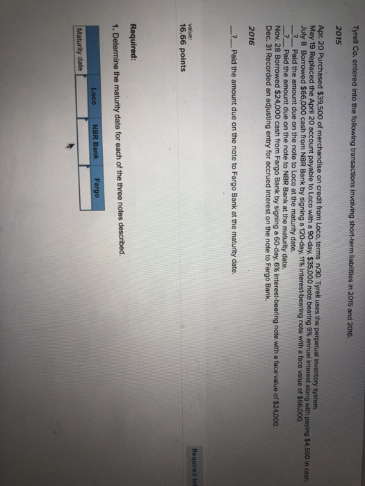 Solved Tyrell Co. entered into the following transactions