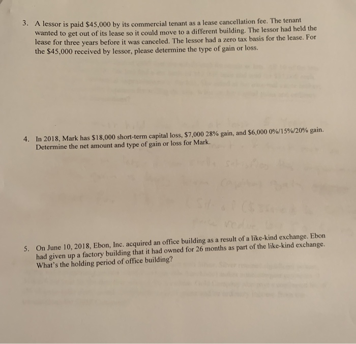 Solved 3. A lessor is paid 45,000 by its commercial tenant