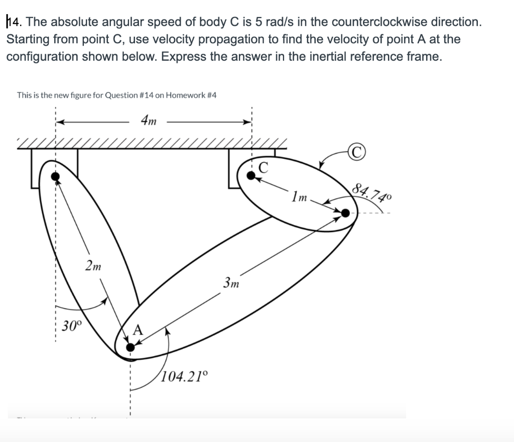 Solved 14. The absolute angular speed of body C is 5 rad/s | Chegg.com