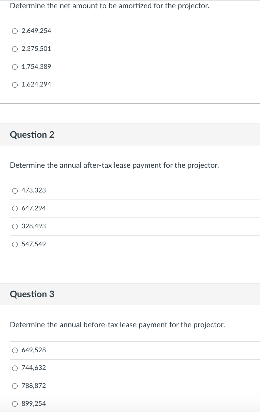 Questions 1 - 3 Use the following information on | Chegg.com