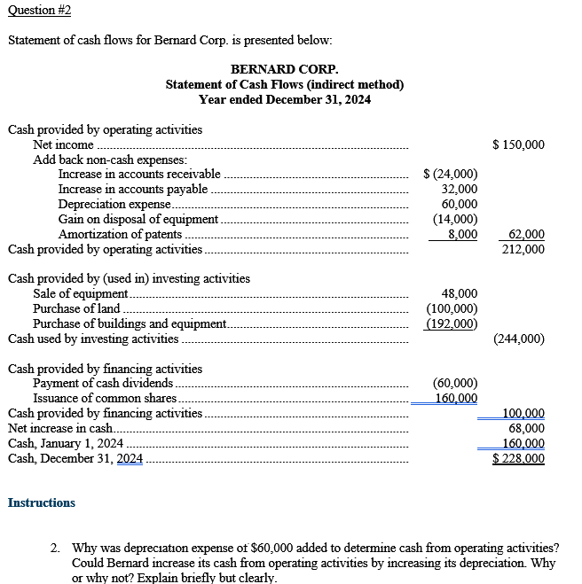 Solved Why Was Depreciation Expense Of Chegg Com