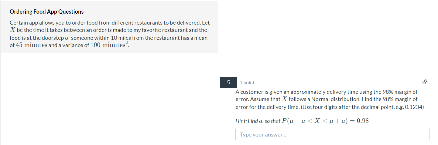 Solved Ordering Food App Questions Certain app allows you to | Chegg.com