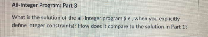 Solved All-Integer Program: Introduction Consider the | Chegg.com