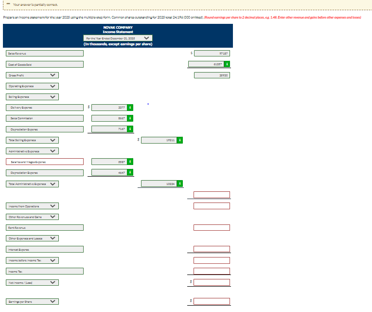 [Solved] Prepare an statement for the year 2025 usi