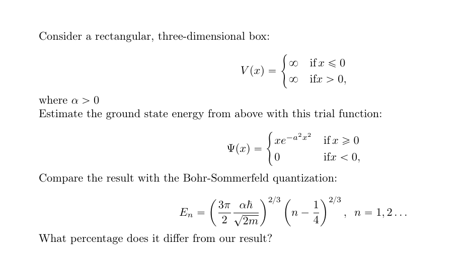 Consider a rectangular, three-dimensional box: V(x) | Chegg.com