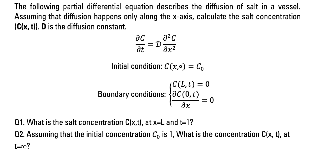 Solved The following partial differential equation describes | Chegg.com