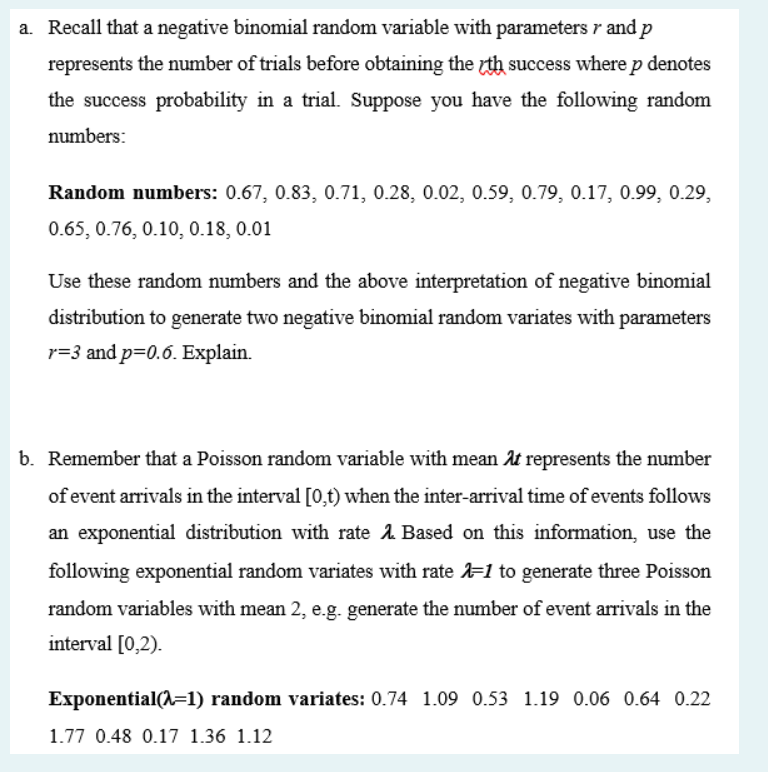 Solved a recall that a negative binomial random variable chegg