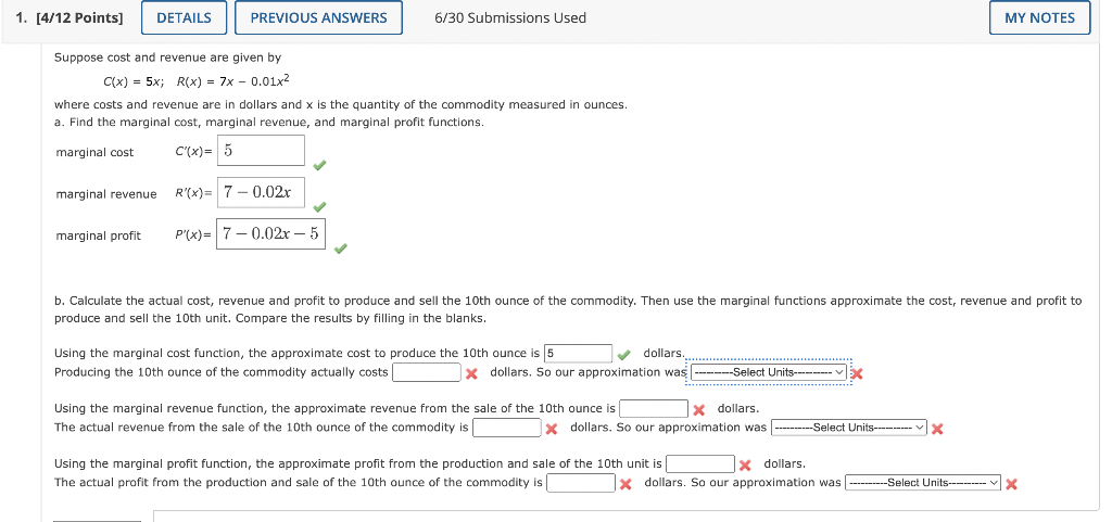 Solved Suppose cost and revenue are given by | Chegg.com