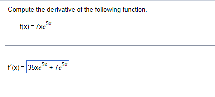 Solved Compute the derivative of the following function. | Chegg.com