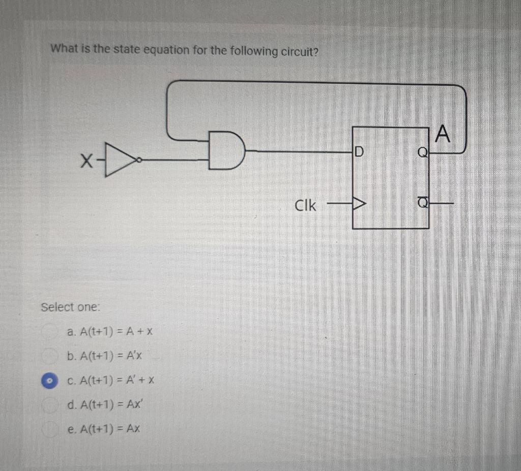 Solved What is the state equation for the following circuit? | Chegg.com