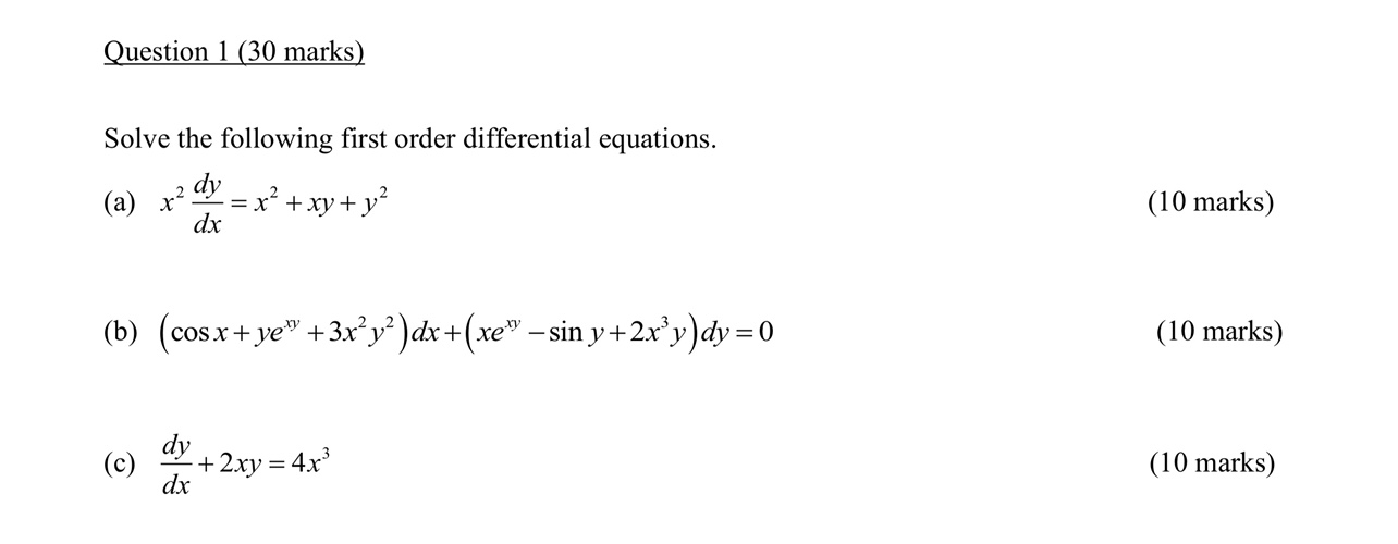 Solved Solve the following first order differential | Chegg.com