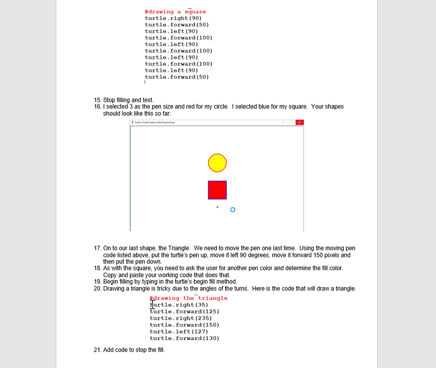 Solved Turtle Lab #2 General Directions In this lab you will | Chegg.com