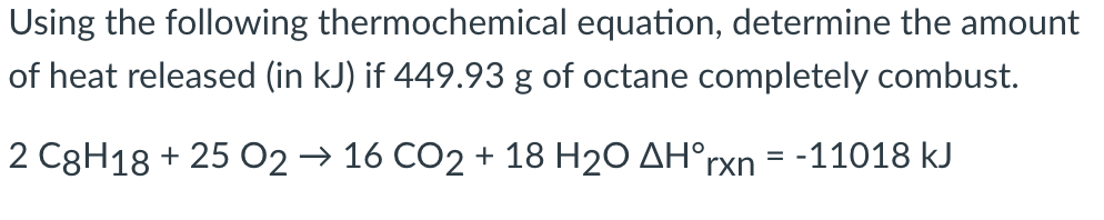 Solved Using the following thermochemical equation, | Chegg.com