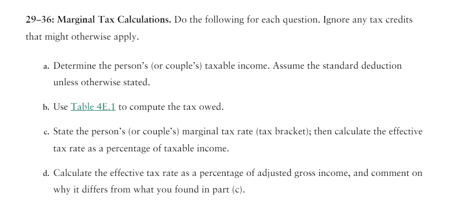 Solved 29-36: Marginal Tax Calculations. Do The Following | Chegg.com