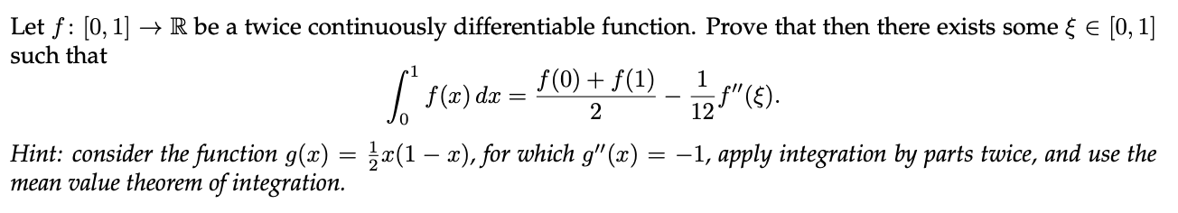 Solved Let F [0 1] → R Be A Twice Continuously