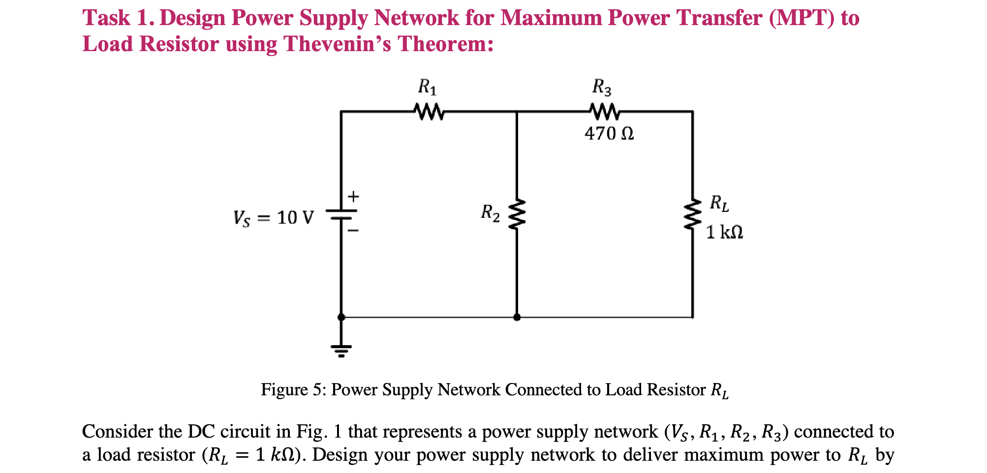 Solved Task 1. Design Power Supply Network for Maximum Power | Chegg.com