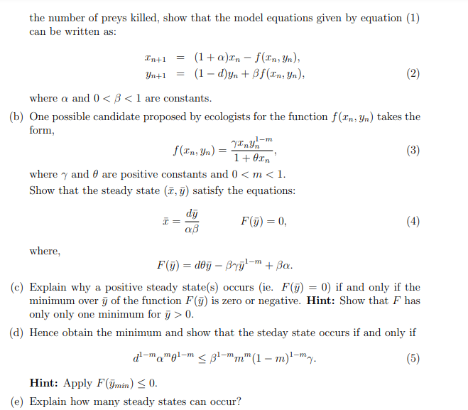 Solved 1. Consider The Discrete Predator-prey Model Defined | Chegg.com