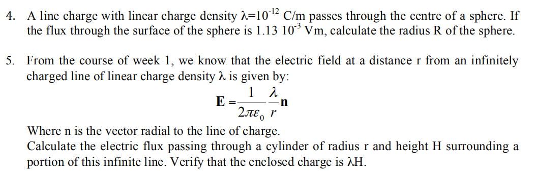 Solved 4 A Line Charge With Linear Charge Density A 10 1 Chegg Com