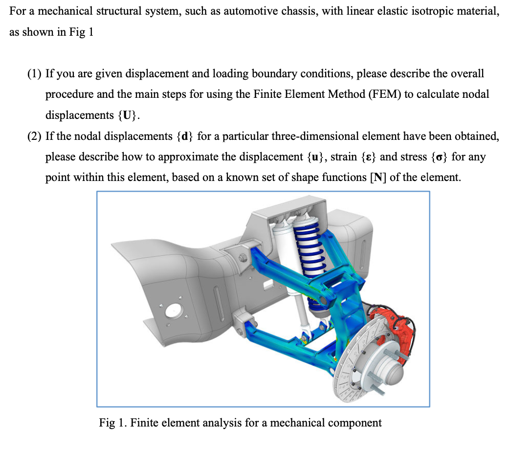 Solved For a mechanical structural system, such as | Chegg.com