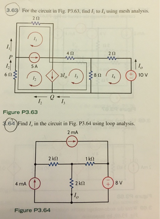 Solved For The Circuit In Fig P3 63 Find I 1 To I 4 Using