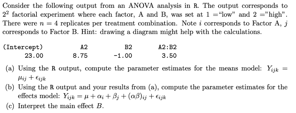 Consider the following output from an ANOVA analysis | Chegg.com
