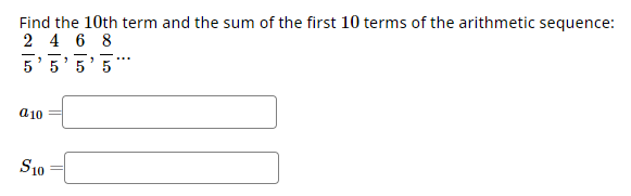 Solved Find the 10 th term and the sum of the first 10 terms | Chegg.com