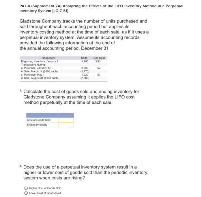 Solved Analyzing The Effects Of The LIFO Inventory Method In | Chegg ...