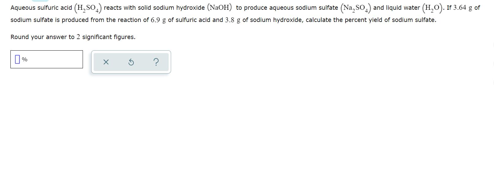 Solved Aqueous sulfuric acid (H,SO.) reacts with solid | Chegg.com