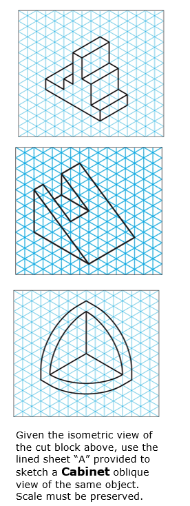 Solved Given the isometric view of the cut block above, use | Chegg.com