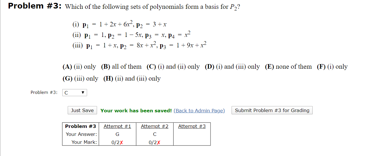 Solved Problem #3: Which of the following sets of | Chegg.com