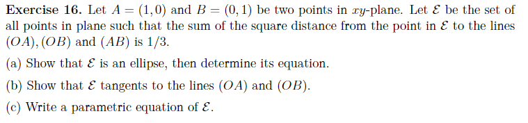 Solved Exercise 16. Let \\( A=(1,0) \\) And \\( B=(0,1) \\) | Chegg.com