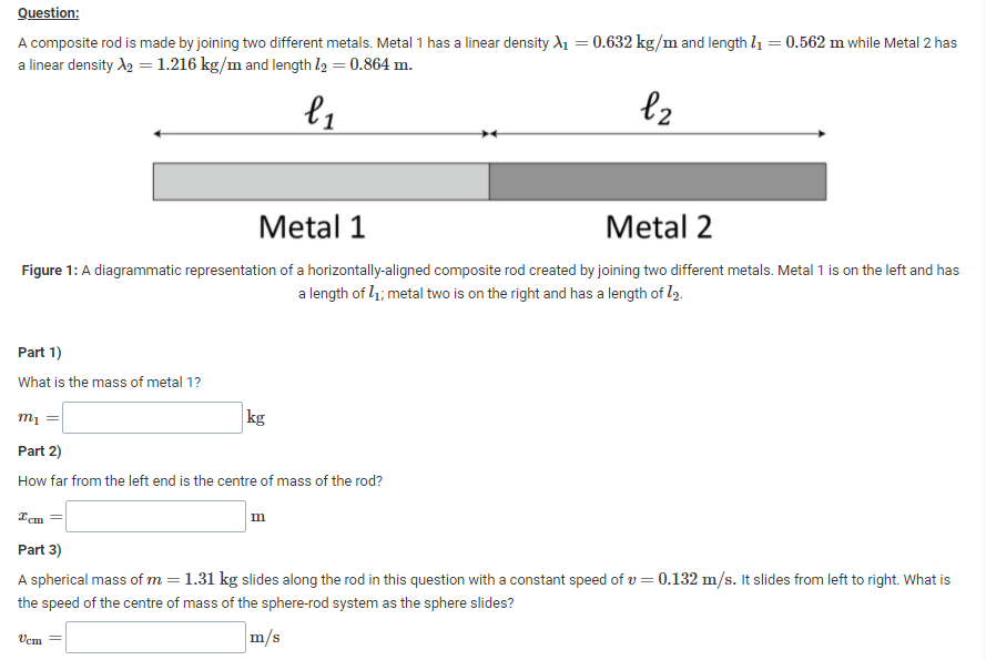 Solved A composite rod is made by joining two different
