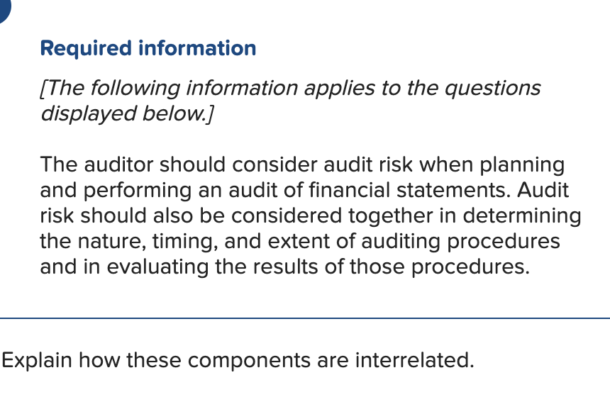 Solved Required information [The following information