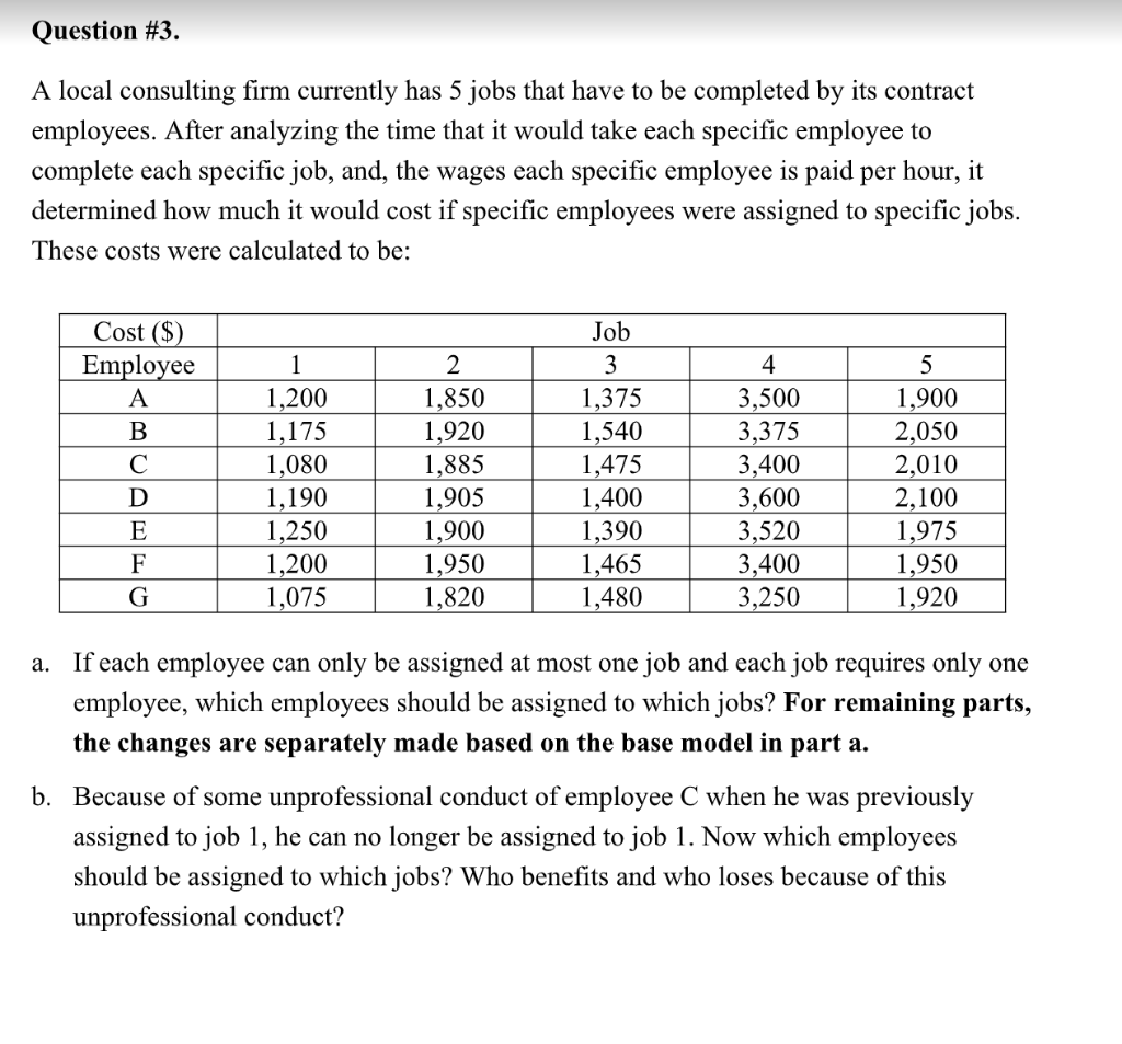 Solved Question 3 A Local Consulting Firm Currently Has 5 Chegg