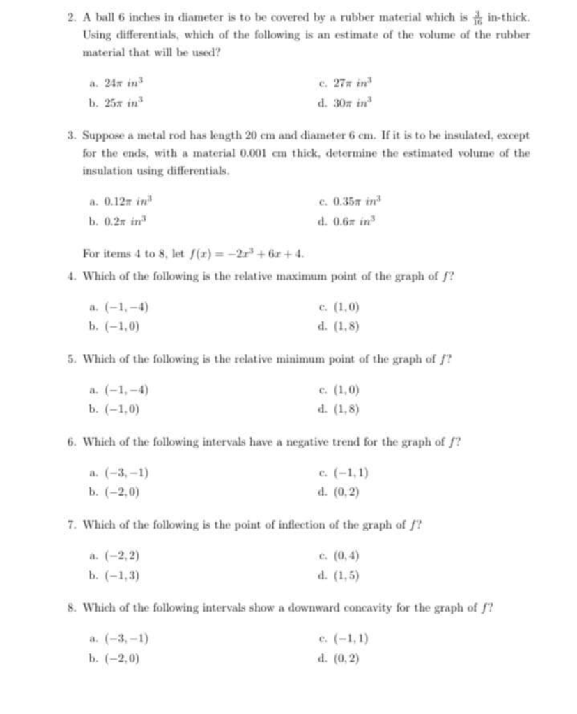 Solved 2. A ball 6 inches in diameter is to be covered by a | Chegg.com