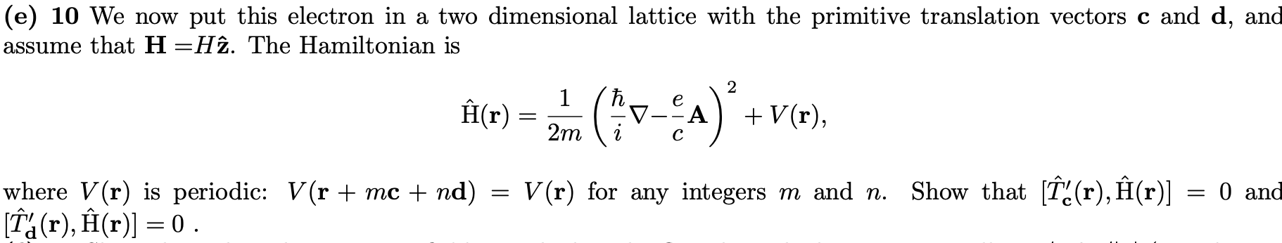 Solved Ex.1 Magnetic translation operator Consider an | Chegg.com
