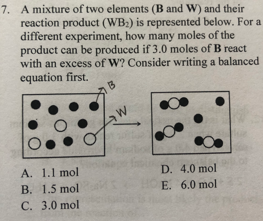 Solved A Mixture Of Two Elements (B And W) And Their | Chegg.com