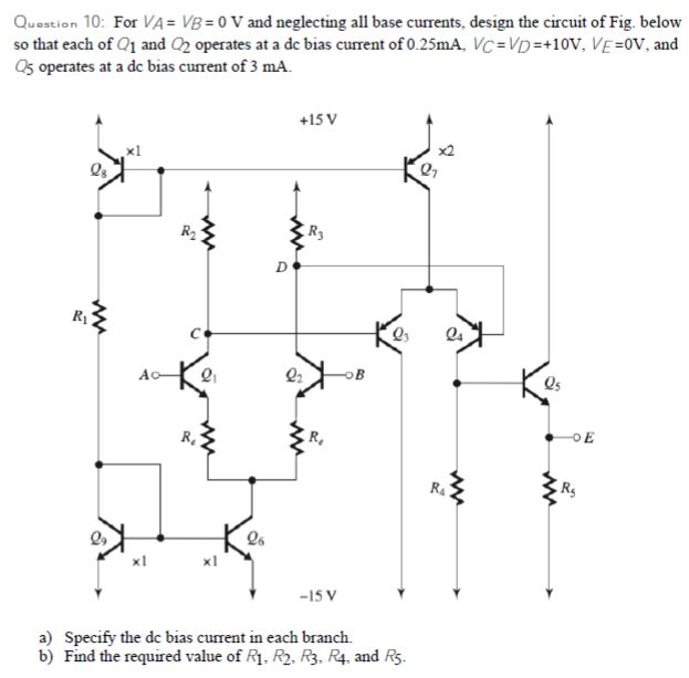 Solved Question 10: For VA= VB = 0 V and neglecting all base | Chegg.com