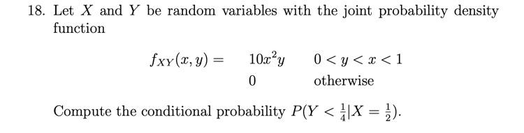 Solved 18. Let X and Y be random variables with the joint | Chegg.com