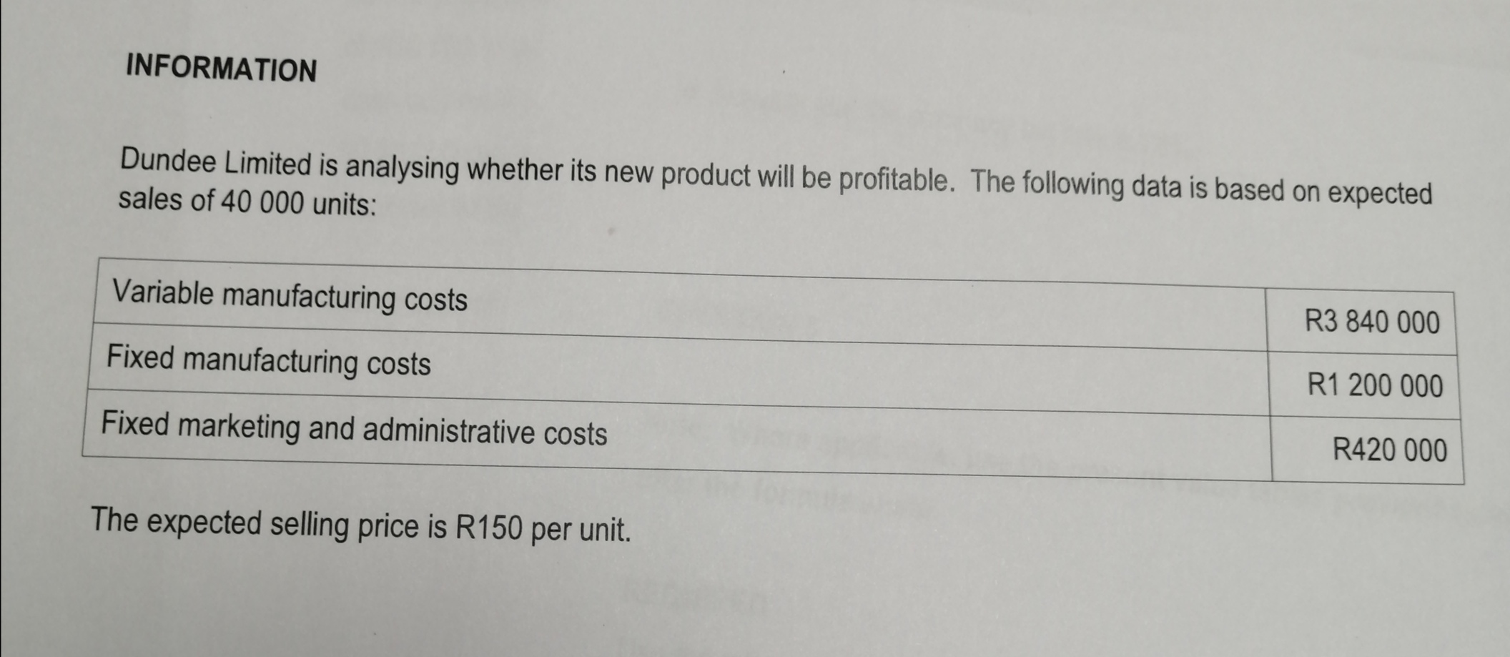Solved 3.1 REQUIRED Study the information provided below and | Chegg.com