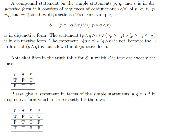 Solved A compound statement on the simple statements p,q, | Chegg.com