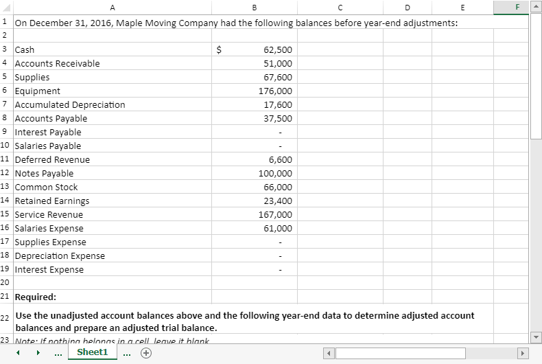 Solved Maple Moving Company has provided you their | Chegg.com