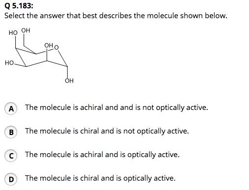 Solved Q5.183: Select the answer that best describes the | Chegg.com