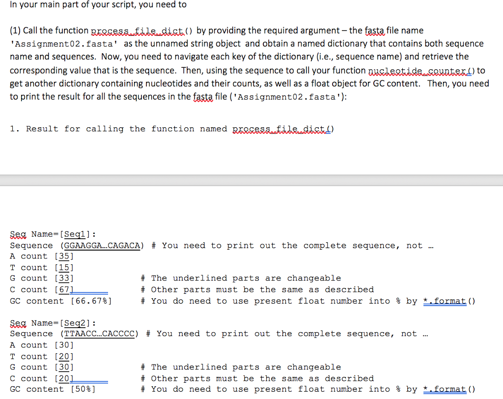 Solved der Ducleotide.counter(seg): # Given DNA sequence in | Chegg.com