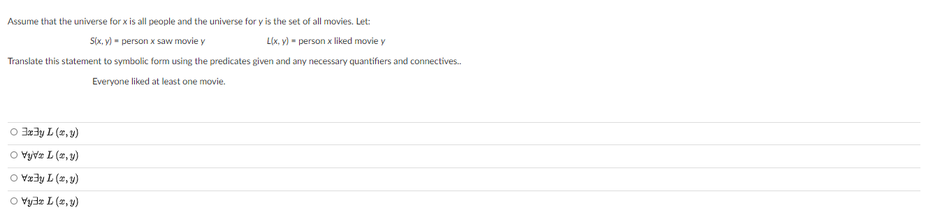 Solved Assume that the universe for x is all people and the | Chegg.com