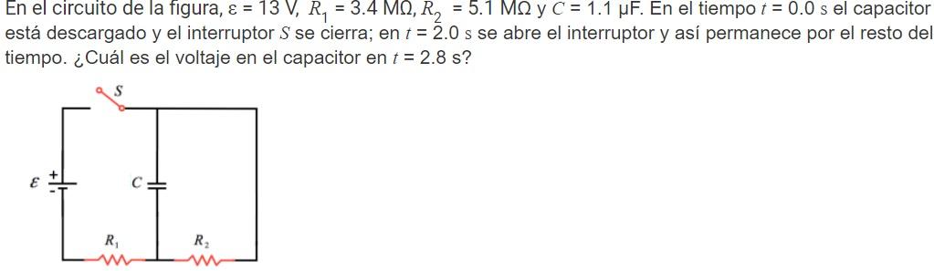 Solved En El Circuito De La Figura, E = 13 V, R, = 3.4 MA, | Chegg.com