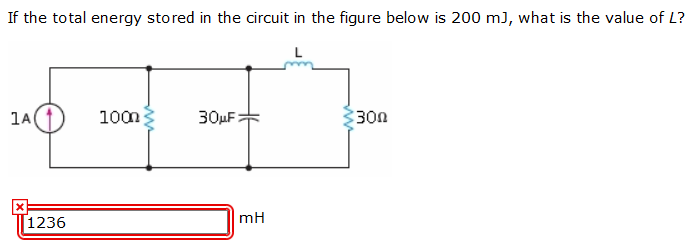 Solved If The Total Energy Stored In The Circuit In The | Chegg.com