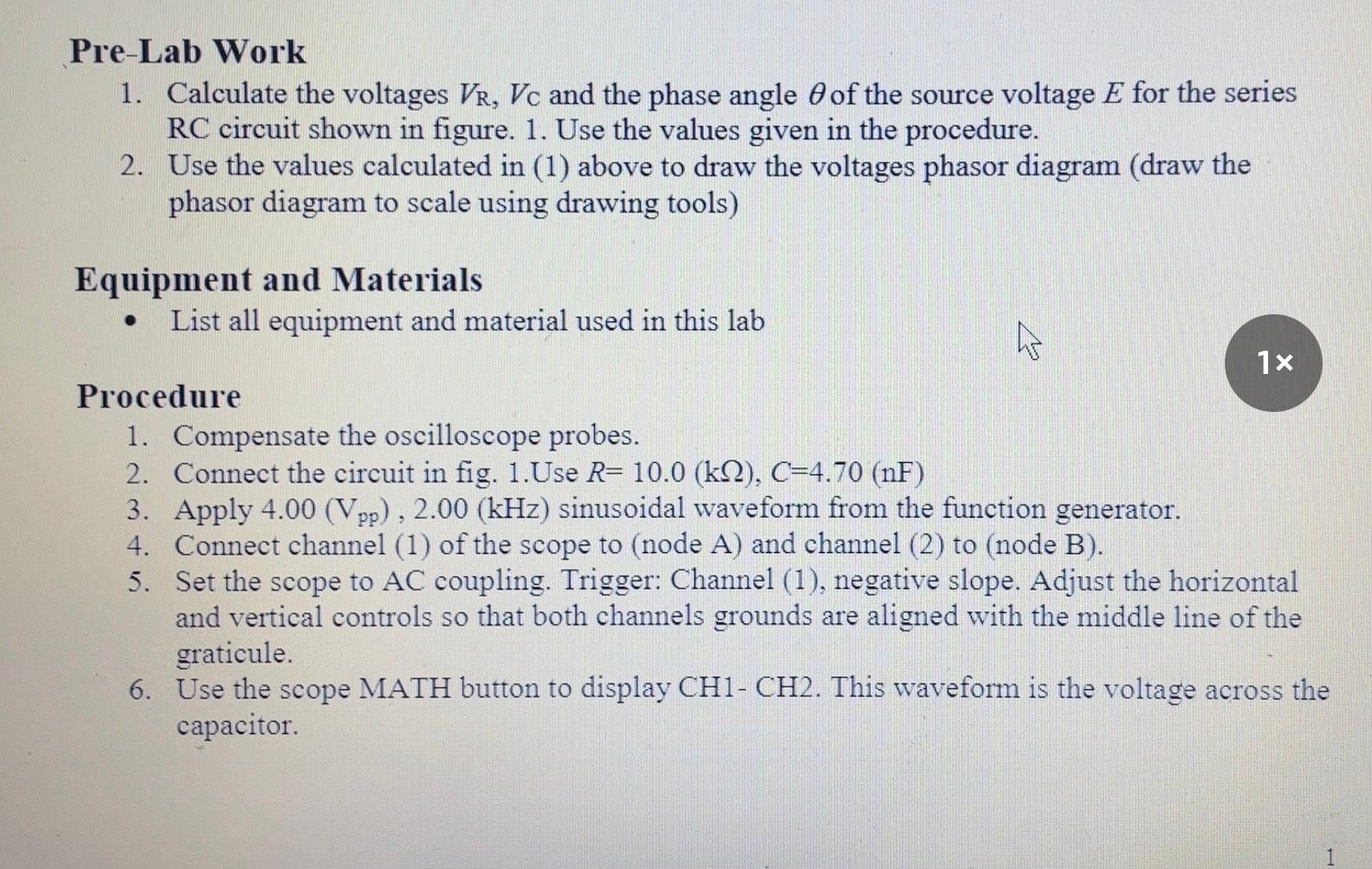Solved 7. Capture the scope screen. 8. Measure and record | Chegg.com