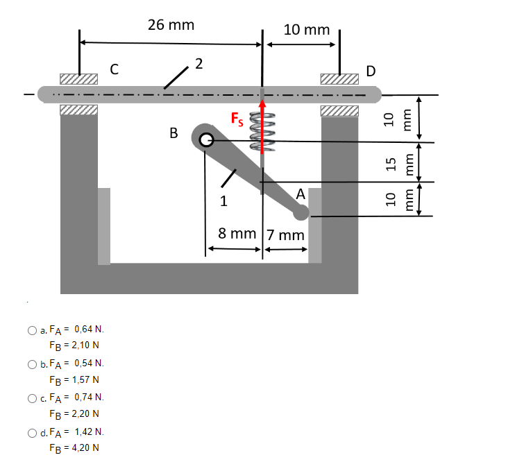 Solved The spring clamping force FS = 2 N. The contact